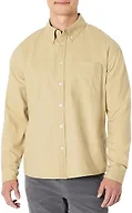 Amazon Essentials Men's Modern Oversized-Fit Cotton Button-Down Oxford Shirt, Tan, Medium