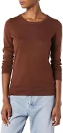 Amazon Essentials Women's Long-Sleeve Lightweight Crewneck Sweater, Flattering (Available in Plus Size), Brown, X-Small