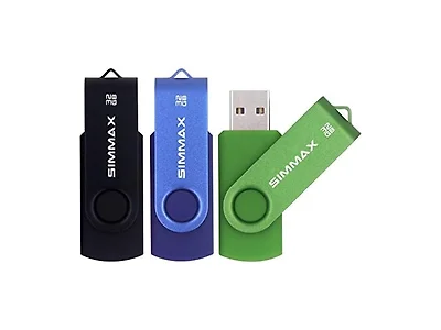 SIMMAX USB Flash Drives 3 Pack 32GB