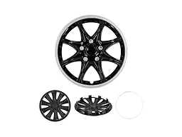 Cobra-Tek CBK-HP099-15-KC 4PC Hubcaps JDM Black w/Silver