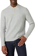 Amazon Essentials Men's Long-Sleeve Soft Touch Henley Sweater, Medium Grey Heather, XX-Large