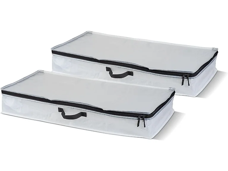 CleverMade Under Bed Storage Bag 46L 2 Pack- Transparent