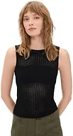 JOE'S JEANS Women's The Crochet Boat Neck Tank, Black, S