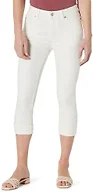 Amazon Essentials Women's Medium Stretch Slim-Fit Mid-Rise Capri Jean, White, 8
