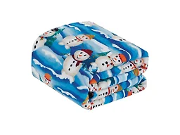 Luxury Home WHITE-SNOWMAN-THROW Holiday Th