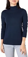 Amazon Essentials Women's Lightweight Mock Neck Fitted Sweater (Available in Plus Size), Navy, X-Large