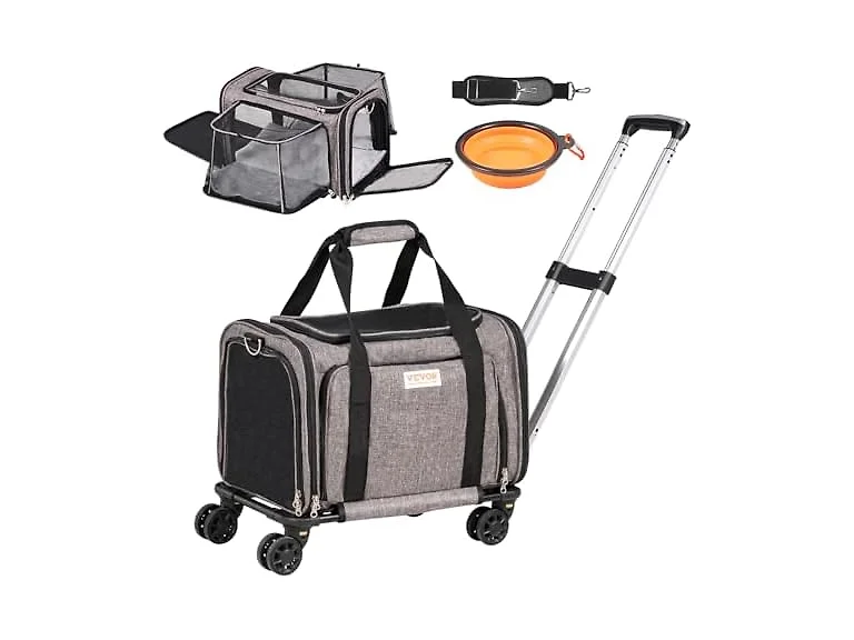 VEVOR Cat Carrier with Wheels, Airline Approved
