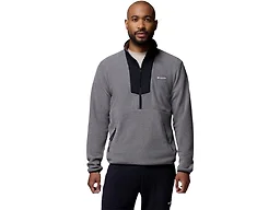 Columbia Mens Sequoia Grove Half Zip Fleece Jacket, City Grey Heather/Black, 2X Tall