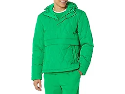 Amazon Essentials Men's Anorak Hooded Quarter-Zip Puffer Coat, Green, X-Small