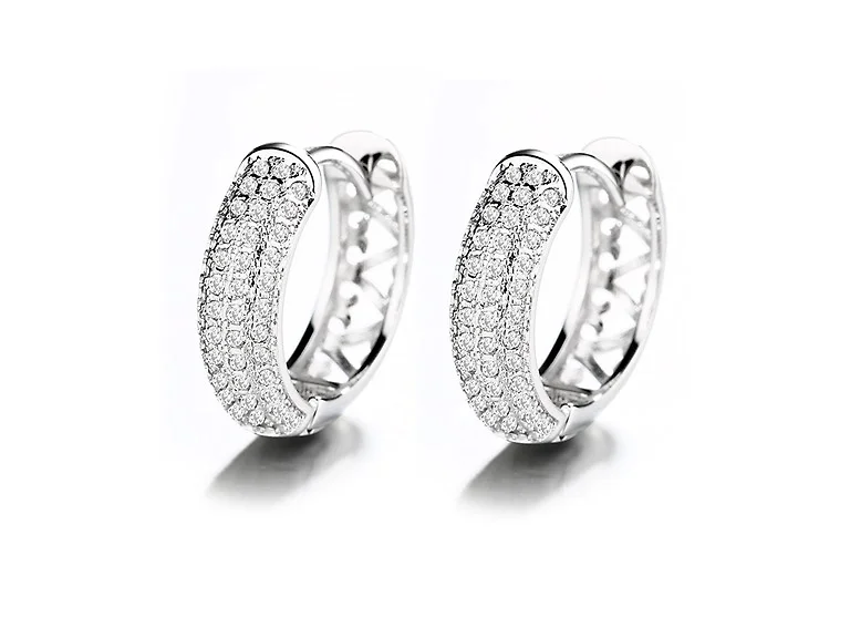 14K Filigree Heart Huggie Earring
