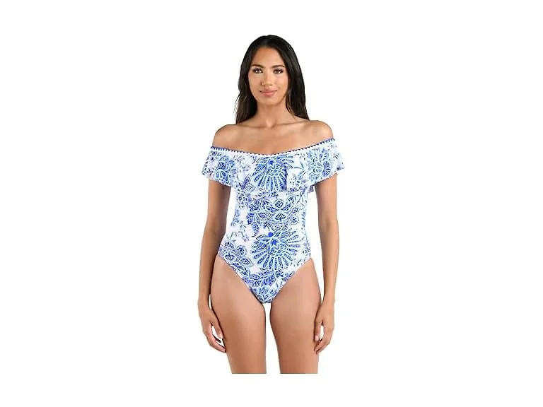 La Blanca Women (14) Off Shoulder Ruffle Swimsuit