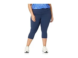 Amazon Essentials Women's High Waisted Active Sculpt Exercise Shaping Capri Leggings, Navy, Small