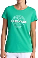 HEAD Women’s Tennis Graphic Crewneck T-Shirt, Relaxed Fit, Lightweight and Breathable Cotton-Poly Material, Holly Green, Medium
