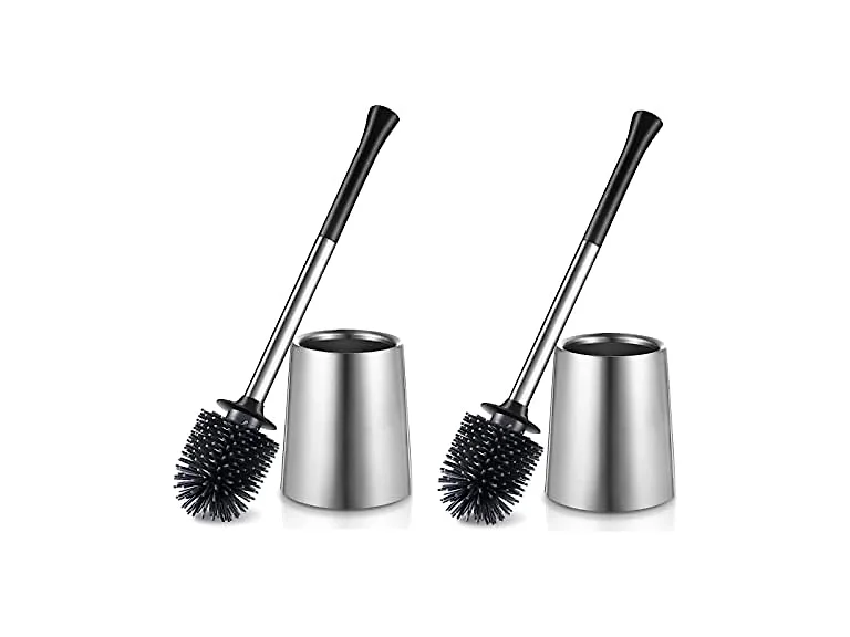 HAMITOR Toilet Bowl Brush and Holder 2 Pack