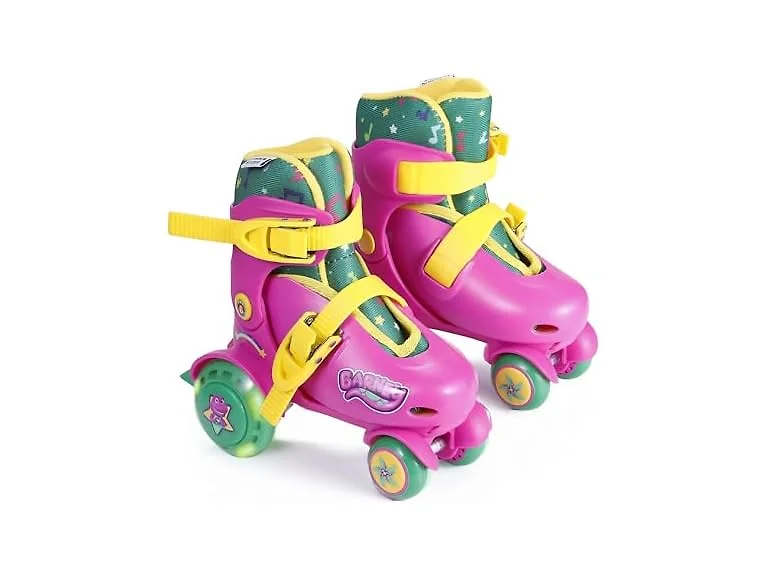 Voyager Barney Trainer Skates - Light Up Wheels,