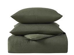 Kathy Ireland 3 Pc Waffle Comforter Set