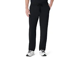 Amazon Basics Men's Scrubs Tapered Leg Pants Elastic Waistband, Black, Large