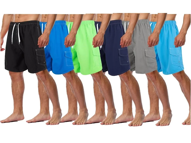 3 Pack Mens Cargo Swim Shorts (S-XXL)