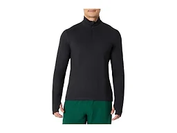 Amazon Essentials Men's Athletic Soft Performance Lightweight Quarter-Zip Running Long Sleeve Workout Top, Space Dye Black, Large