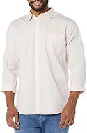 Amazon Essentials Men's Long-Sleeve Slim-Fit Stretch Poplin Shirt Shirt, Pink, X-Small