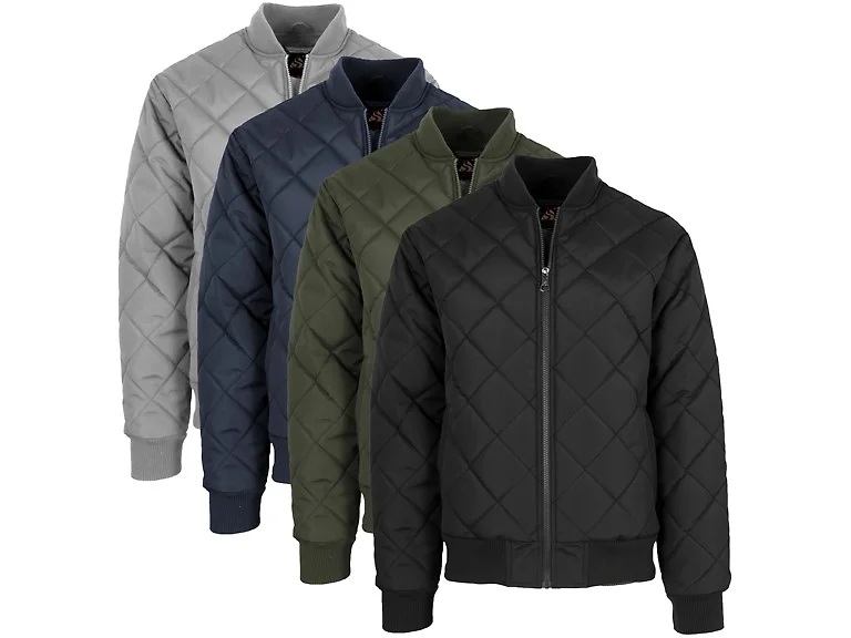 Mens Heavyweight Quilted Bomber Jacket