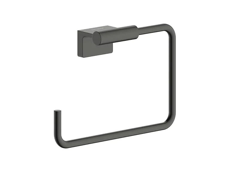 hansgrohe AddStoris S Modern Towel Ring, Black Chrome