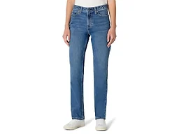 Amazon Essentials Women's High-Rise Straight Leg Jean, Medium Blue Vintage, 4 Long