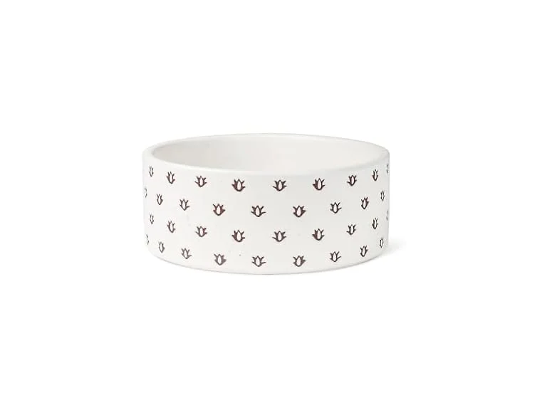 Fringe Studio Speckled Block Bone Ceramic Pet Bowl