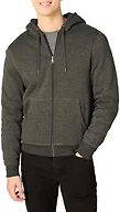 Amazon Essentials Men's Sherpa Lined Full-Zip Hooded Fleece Sweatshirt, Charcoal Heather, XX-Large