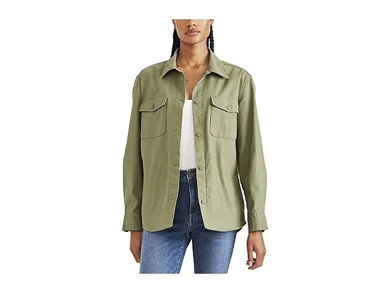 Dockers Women (L) Relaxed Long Sleeve Shirt Jacket
