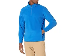 Amazon Essentials Men's Quarter-Zip Fleece Pullover Jacket, Insulated for Cold Weather, Cobalt Blue, Large