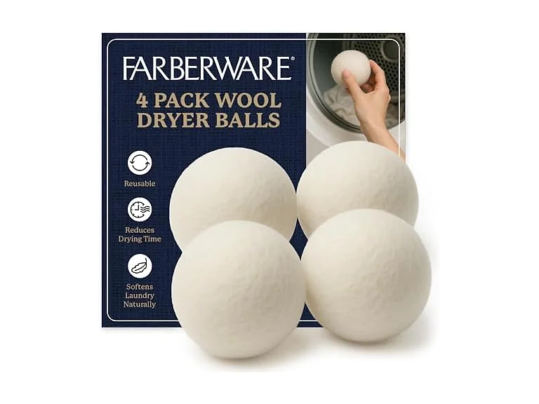 Farberware Wool Dryer Balls 4 Pack Reusable