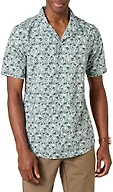 Amazon Essentials Men's Vacation Cotton Button-Down Short Sleeve Resort Shirt, Blue Floral, XX-Large