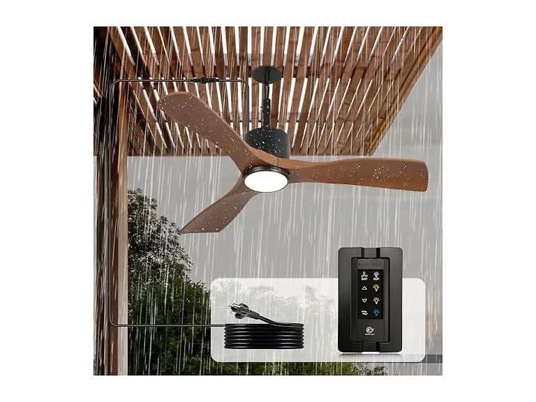 Parrot Uncle F5001BR 42" Outdoor Ceiling Fan, Walnut (Open Box)