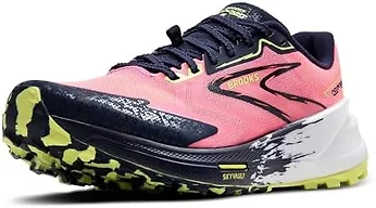 Brooks 1204051B666 8.5 Brooks Catamount 3 Women's Shoes Pink/Peacoat/Sunny Lime