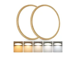 Brightever B0F1FSTWQG 12 Inch Wood Ceiling Light 2-P
