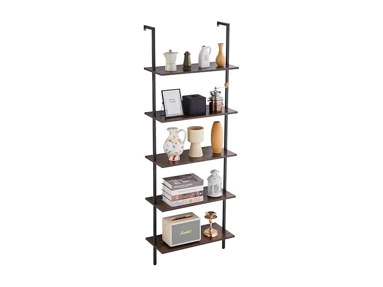 Ladder Shelf, 5-Tier Bookshelf 24x11.8in Black