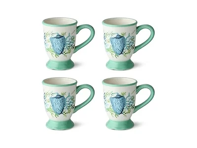 Cerified International Sea Glass Porcelain Mugs, Set of 4