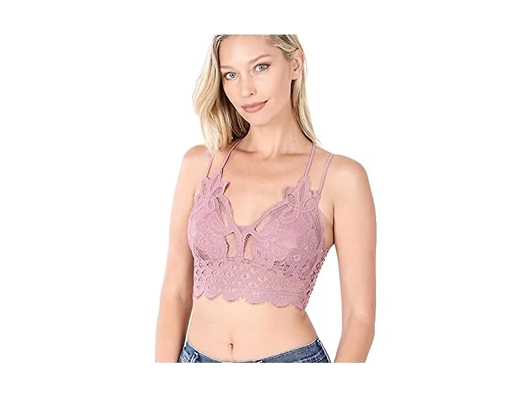 Zenana Women (S) Crochet Sexy Lace Cross Bralette