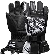 Arctix Kids Snowplow Gloves, Cracked Marble White, X-Large