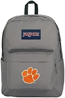 JanSport NCAA Officially Licensed Backpack, Clemson Tigers, Superbreak Plus with Padded 15'' Laptop Sleeve, Spacious Computer Bag for Men & Women, Durable Daypack with Bottle Pocket, Graphite Grey