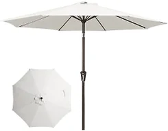 JEAREY 10FT Outdoor Patio Umbrella, Market Umbrella | Outdoor Table Umbrellas with 8 Sturdy， Tilt & Crank UV Protection Waterproof for Garden, Deck, Backyard, Pool