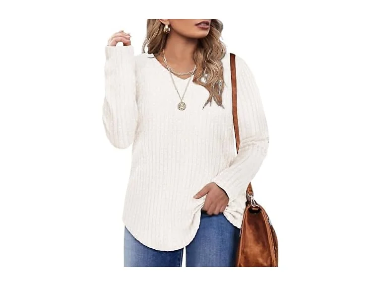 RITERA Plus Size Sweater, Ribbed Long Sleeve