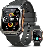 meoonley Military Rugged Smartwatch for Men,Sport Watch with Answer/Make Call IP68 1.83 inch Fitness Tracker Pedometer SpO2 for Outdoor Enthusiasts