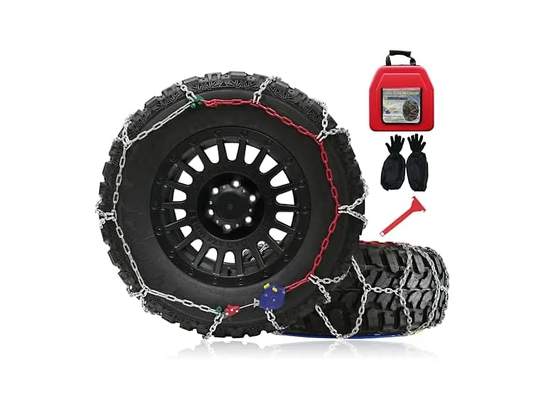 Taseyok Snow Chains for Trucks, 2 Piece x 12mm