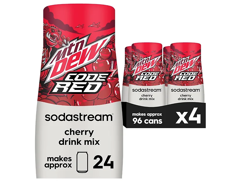 SodaStream Pack of 4 MTN Dew Code Red Drink Mix