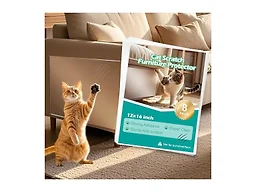 Wawiny Cat & Dog Scratch Protector 8-Pack (12"x16"/30x40cm) - Clear Self-Adhesive Furniture Tape, Cut to Fit, No Residue Removable Couch Guard for Sofa Door Walls