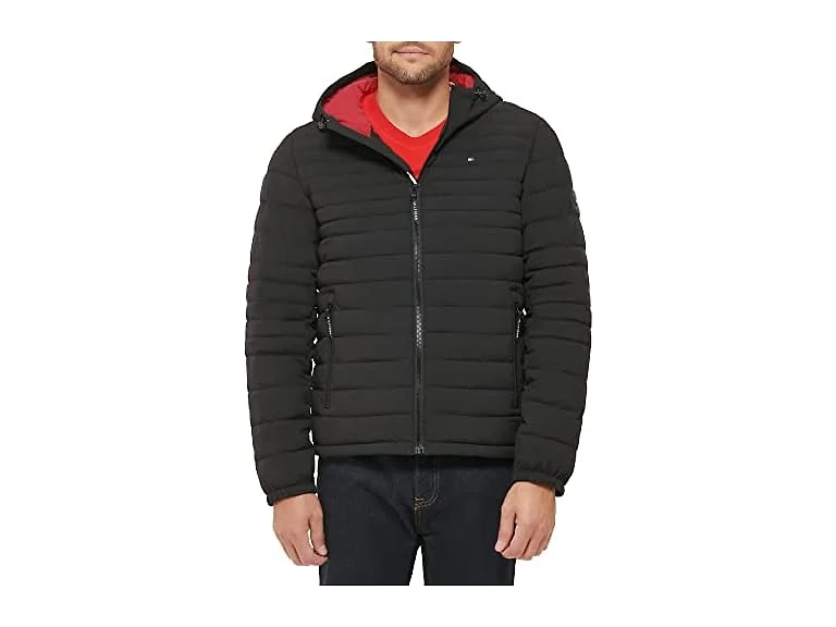Tommy Hilfiger Men Stretch Poly Hooded Jacket