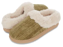 Floopi FLOOPI-408-OLV-S Small Womens Chenille Knit Slipper Olive