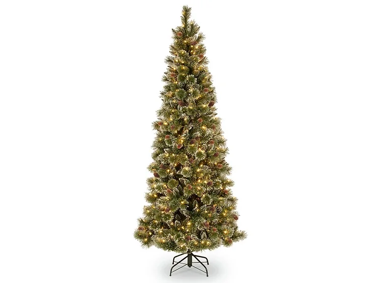 National Tree Company 6.5 ft. Pre-Lit Glittery Bristle Slim